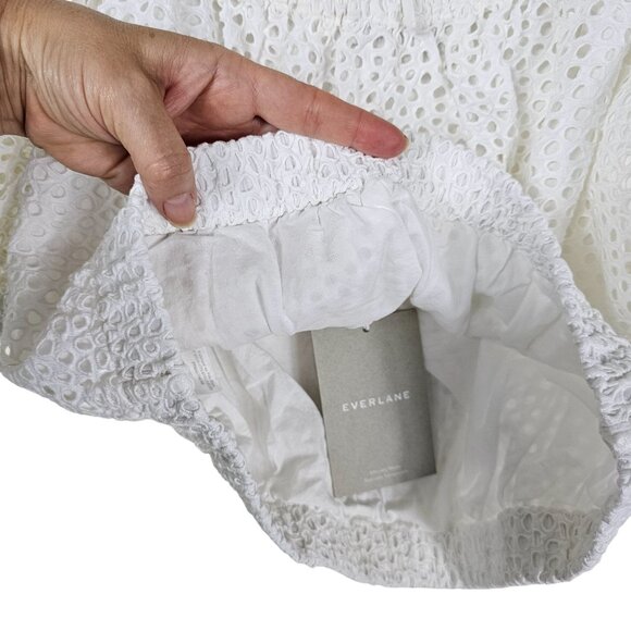 Everlane The Eyelet Cotton Blouse S White Coquette Feminine Cottagecore NWT - Picture 10 of 12